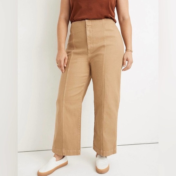 Madewell Pants - Madewell Slim Emmett Wide-Leg Pants: Seamed Edition in Khaki Size 32 $92